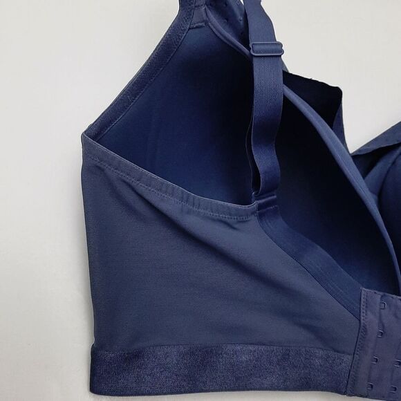 DEESSE Satin Lounge Bra Embroidered Dot Blue Sz 40 G - Picture 9 of 15